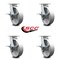 Service Caster 8 Inch Kingpinless Semi Steel Wheel Swivel Caster Set with Brakes SCC-KP30S820-SSR-SLB-4 - alternate 6